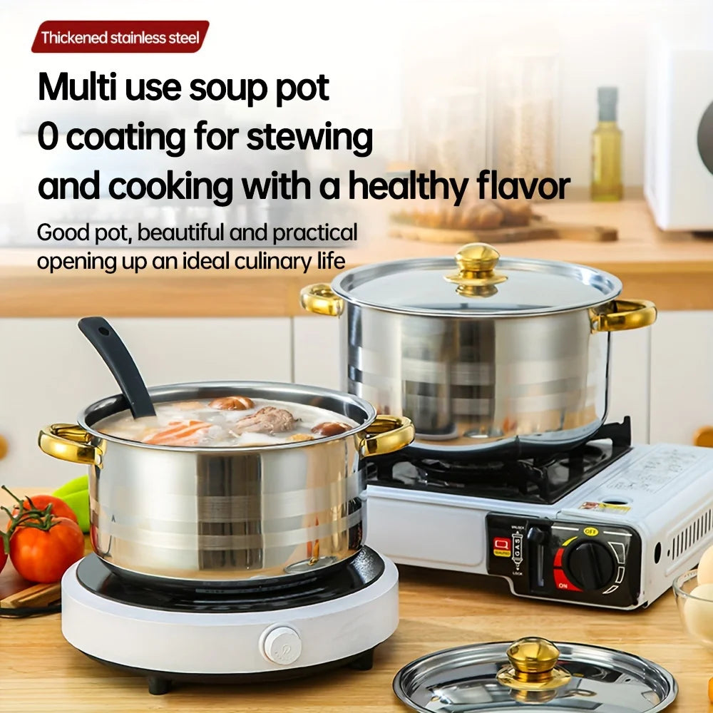 Stainless Steel Cooking Pot, 5 Pots+5 Lids