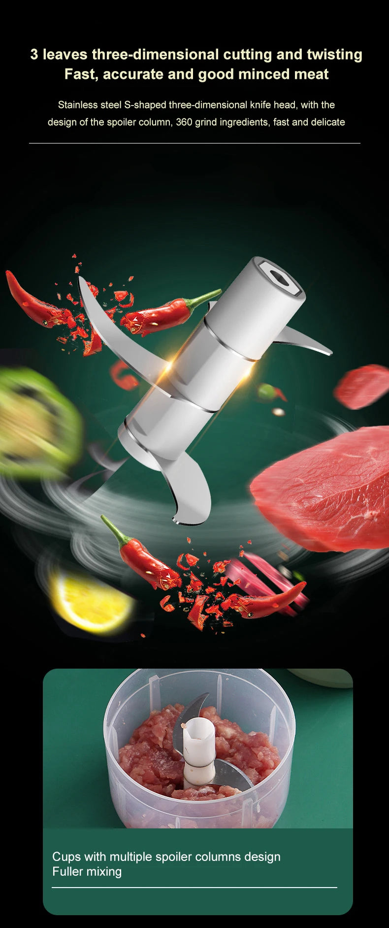 250ml USB Electric Garlic Chopper & Grinder