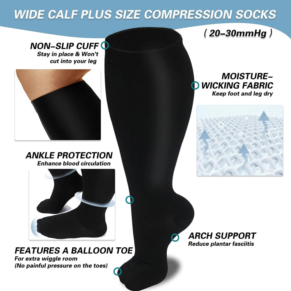 Large Size Compression Unisex Socks